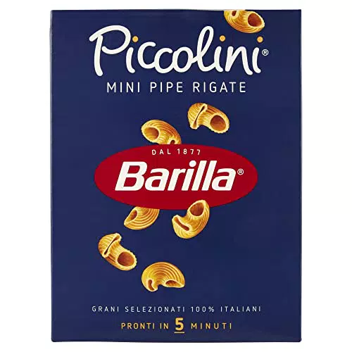Barilla Pasta Mini Pipe Rigate Piccolini - Pasta Corta di Semola di Grano Duro Italiano