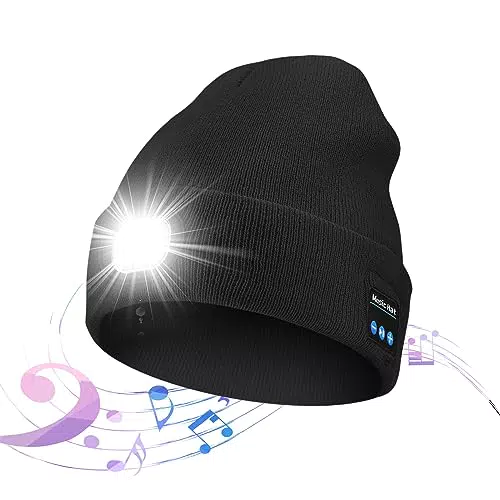 Berretto Bluetooth da Uomo con Luce a LED e Cuffie Stereo HD