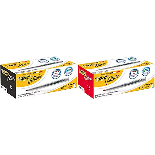 BIC Velleda 1741 Pennarelli e Marcatore Cancellabile per Lavagna Bianca