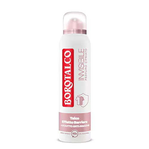 Deodorante Spray Invisibile Senza Alcool con Talco - 48h di Efficacia - Profumo Cipriato
