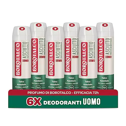 Borotalco Deodorante Uomo Spray Asciutto Originale con Talco Assoluto