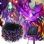 Luci Natalizie Solari Esterno BrizLabs 300 LED Stringa Natale Solare Esterni Interno 8 Modalità Decorazione Giardino Patio Balcone Cortile