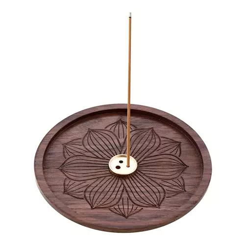 Porta Incenso in Legno e Ottone per Casa, Meditazione e Yoga