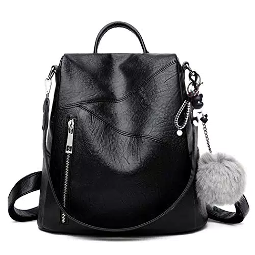 Bukesiyi - Zaino Donna Elegante a Tracolla in PU Nero