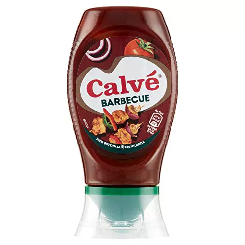 Calvé Salsa Barbeque, Formato 250 ml, Salsa Bbq con Aroma Deciso di Legna e Fumo