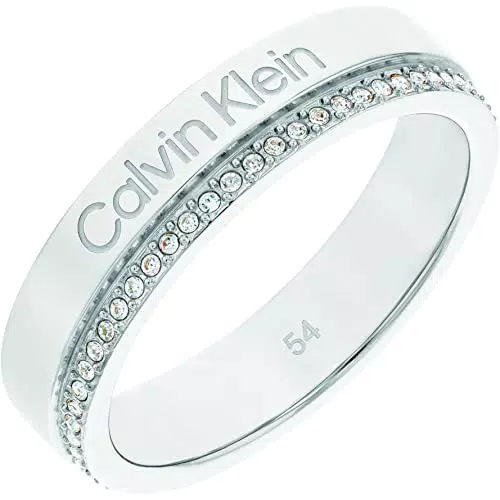 Anello da Donna Calvin Klein Minimal Linear con Cristalli