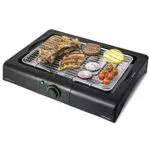 Cecotec PerfectSteak - Piano da tavolo elettrico per barbecue regolabile in altezza, griglia in acciaio inox, vassoio grasso.