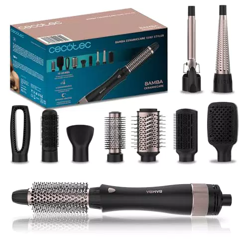 Cecotec Spazzola ad Aria CeramicCare Styler 10in1: Liscia, Ondula, Dà Volume - Rivestimento in Ceramica
