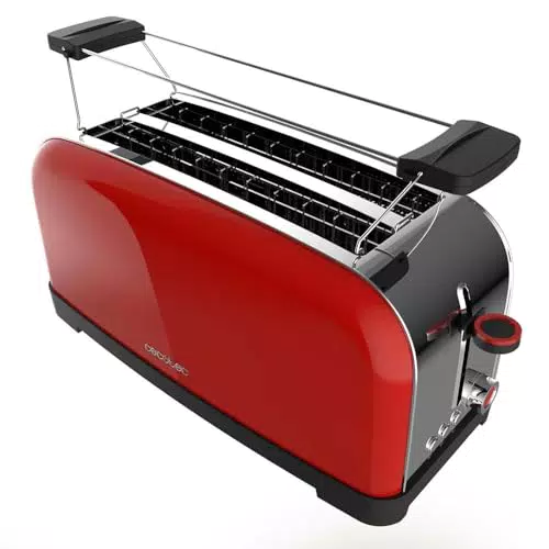 Cecotec Tostapane Verticale 2 Fessure Lunghe - Supporto Panini e Vassoio Raccogli Briciole