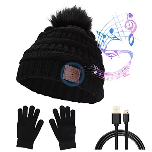 CestMall Cappello e Guanti Bluetooth con Altoparlanti Integrati