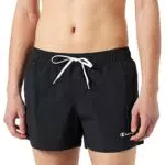 Champion Legacy Beachshorts - Costume da Bagno Nero con Logo a Contrasto