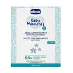 Chicco Acqua Profumata Baby Moments per Bambini, Fragranza Delicata con Ingredienti Naturali, 0 Mesi+
