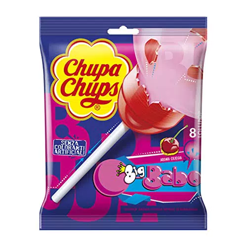 Chupa Chups Lecca Lecca Bubblegum Ciliegia: Caramella Ripiena Senza Glutine