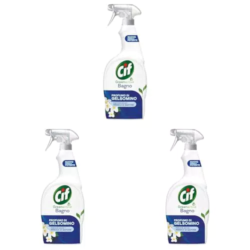 Spray Detergente Bagno Anticalcare Cif, Profumo Gelsomino, 100% Fragranza Biodegradabile
