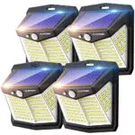 Claoner Faretti Solari a LED da Esterno con Sensore di Movimento - Illuminazione 270° IP65 Impermeabile