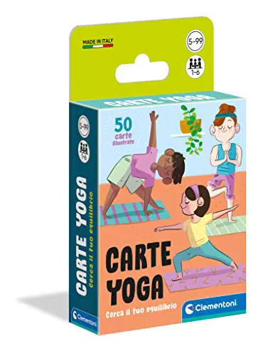 Clementoni - Gioco di Carte Yoga per Bambini e Famiglie, Made in Italy