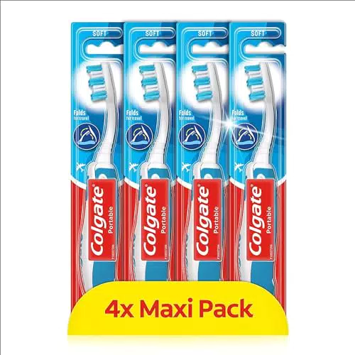 Colgate Spazzolino da Denti Portatile Pieghevole per Viaggi Adulti con Setole Morbide