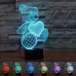 Lampada 3D Illusion Coolzon Orsacchiotto Luci Notturne Bambini
