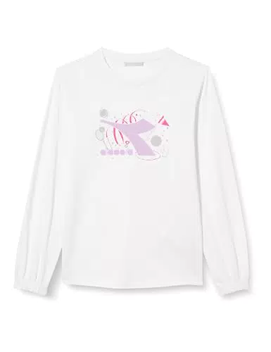 Diadora T-shirt Manica Lunga per Ragazze Bianca