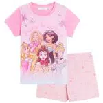 Disney Pigiama Corto Princess per Ragazze - Set Estivo Shortie Pjs - Modello Jasmine Ariel Belle Cinderella Rapunzel