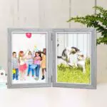 Cornice Portafoto in Legno Doppia, 13 x 18 cm - Ideale per Scrivania, Famiglia e Matrimonio
