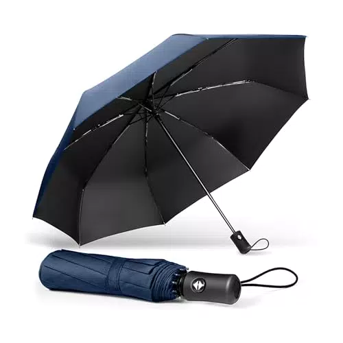 DryToGo Ombrello Inverso Automatico con Manico Antiscivolo - Resistente a Pioggia e Vento