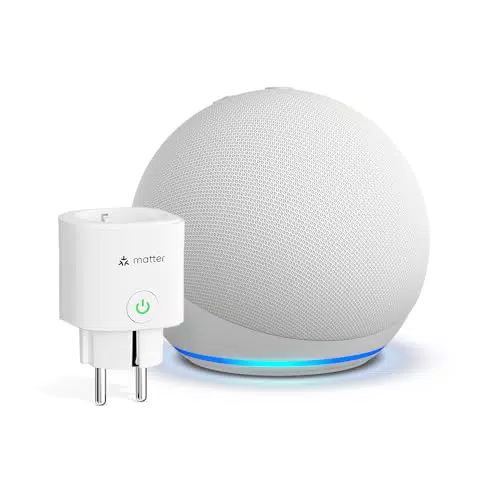 Echo Dot 5ª generazione con Presa Smart Meross per Casa Intelligente