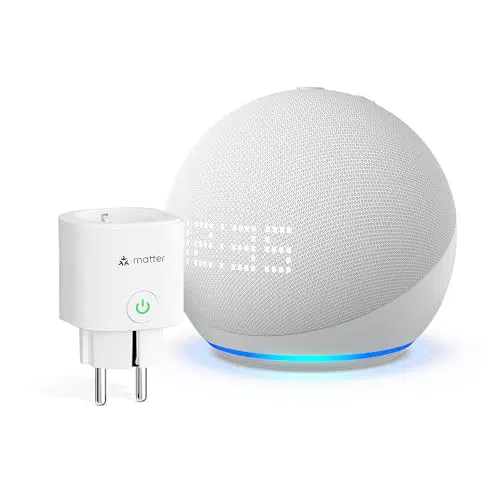 Echo Dot 5ª generazione con orologio + Presa Smart Meross - Casa Intelligente