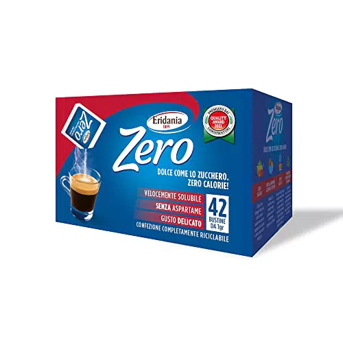 Dolcificante Eridania Zero in Bustine, Senza Aspartame - Ideale per Bevande e Yogurt