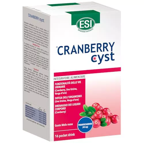 ESI - Integratore Cranberry Cyst con Uva Ursina per le Vie Urinarie - Senza Glutine e Vegano