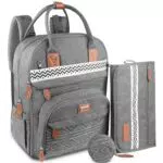Estie - Borsa per pannolini multifunzione impermeabile con fasciatoio staccabile