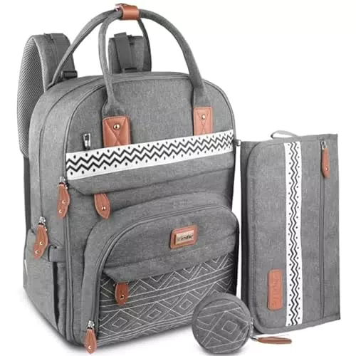 Estie - Borsa per pannolini multifunzione impermeabile con fasciatoio staccabile