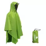 Poncho Impermeabile Multifunzionale con Cappuccio per Trekking e Campeggio