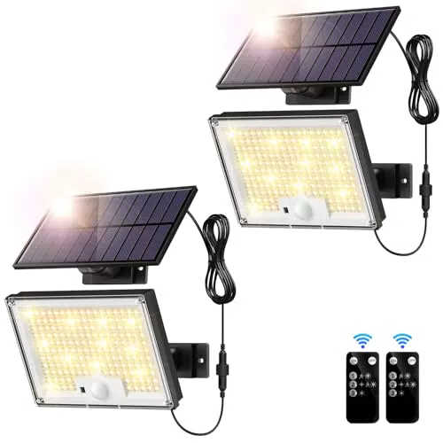 Faretti Solari a LED da Esterno con Sensore di Movimento - Luci Solari LED Esterno Impermeabili IP65