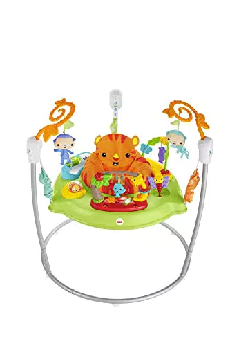 Fisher-Price Centro Attività Amici della Foresta, Seggiolino Rotante a 360° con Giochi e Musica