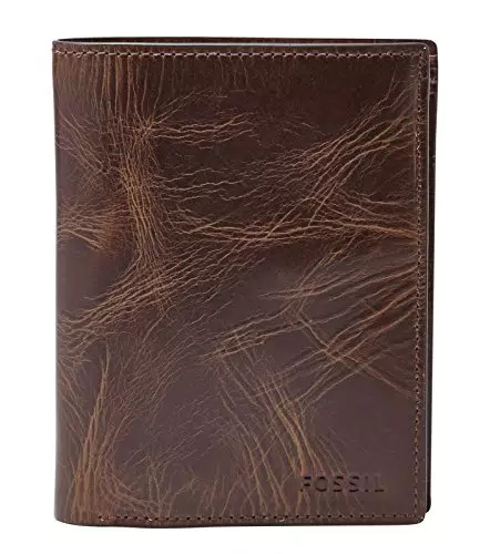 Fossil Portafoglio Uomo Derrick Bifold in Pelle Scura