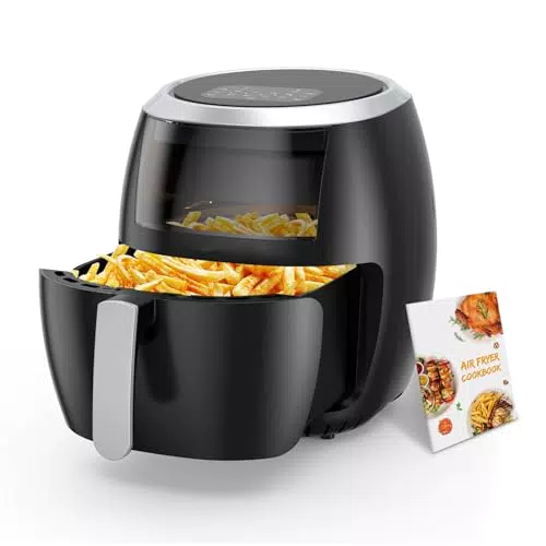 Friggitrice ad Aria Air Fryer XL 8L Multifunzionale Senza Olio con 8 Programmi e Schermo LED