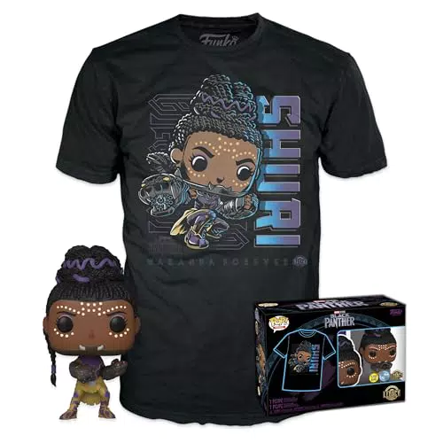 Funko Pop! & Tee Marvel Shuri - T-Shirt con Figura in Vinile da Collezione