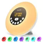 Funlicht Macchina Rumore Bianca 4 in 1 con Luce Notturna e Sveglia: 10 Suoni Lenitivi per Dormire
