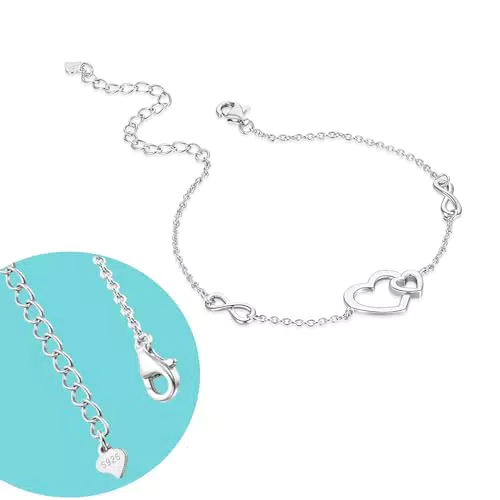 Bracciale Infinito Zirconi George Smith: Gioielli Placcati Argento con Cuore Infinito