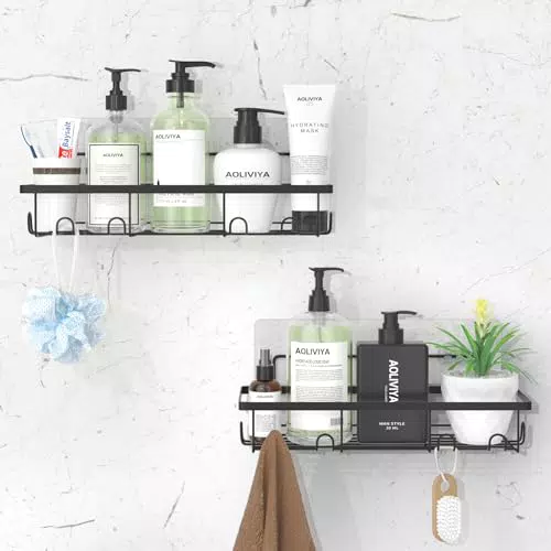 Mensola Doccia GORDNWE Senza Foratura con Ganci - Porta Shampoo e Sapone adesivo