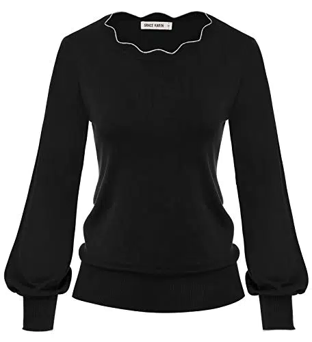 Grace Karin Maglione Donna Sottile Scollo a Barchetto Autunno