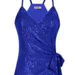 Grace Karin Top Spaghetti Donna Scollo a V Paillettes Fiesta Sparkle
