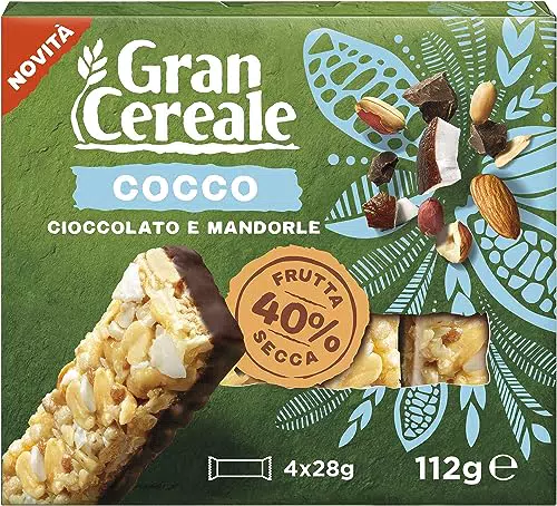 Gran Cereale - Barrette di Frutta Secca con Cocco, Cioccolato e Mandorle