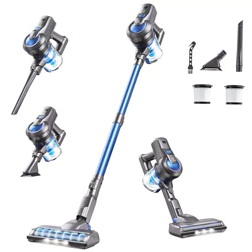 Greenote Aspirapolvere Senza Fili Potente con Motore Brushless e Batteria Rimovibile