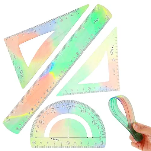 Set di righelli flessibili in plastica colorata - Ideale per scuola e ufficio