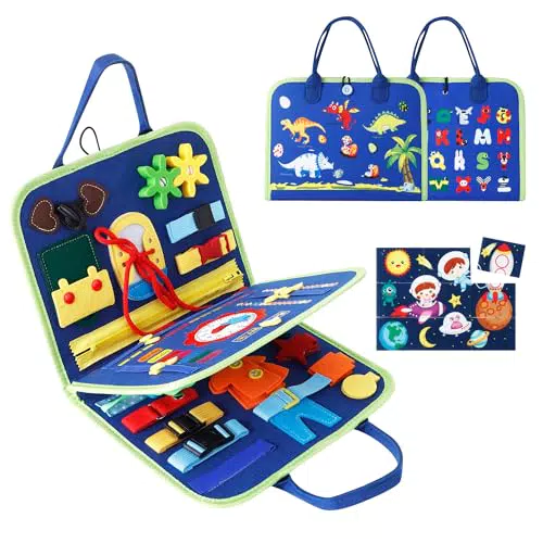 Busy Board Montessori Sensoriale per Bambini dai 3 Anni in su con Lavagna e Giochi Educativi