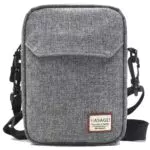 Borsa a tracolla impermeabile HASAGEI unisex per tempo libero e viaggi, grigio