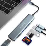 Adattatore ATTLOOQ 7 in 1 USB HUB per MacBook e iPad Pro con HDMI 4K e Lettore di Schede TF/SD