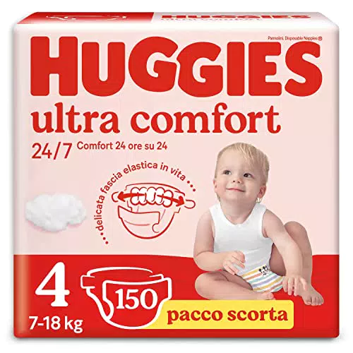 Huggies Pannolini Ultra Comfort, Taglia 3, Confezione da 168 Pannolini
